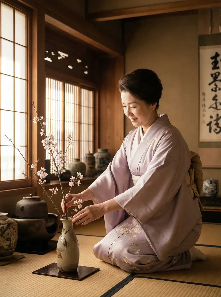 一位优雅的 里番在线|里番在线资源大全::最新更新里番在线大全 在和室中插花